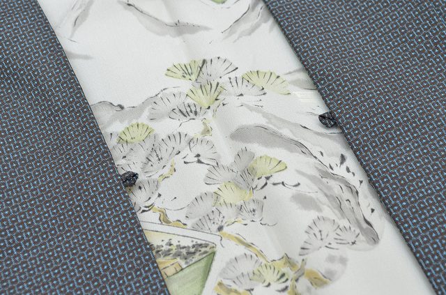 [Used] Recycled Kimono Ensemble, Men's Oshima Tsumugi Silk Kimono and Haori, with Certificate of Authenticity, Brown and Blue, Excellent Quality ★★★★★ [Kimono, Used, Obi, Recycled, Furisode, Yukata, Hakama, Japanese Clothing, Vintage Clothing] pp1180b 