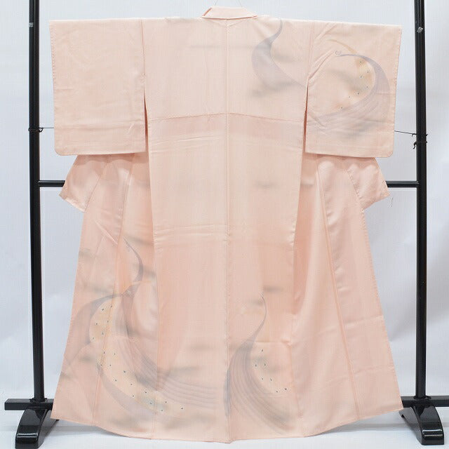 Vintage Japanese Kimono | Houmongi | Pink Silk | Bird Pattern | Petite Size S | Sustainable | qq1922b