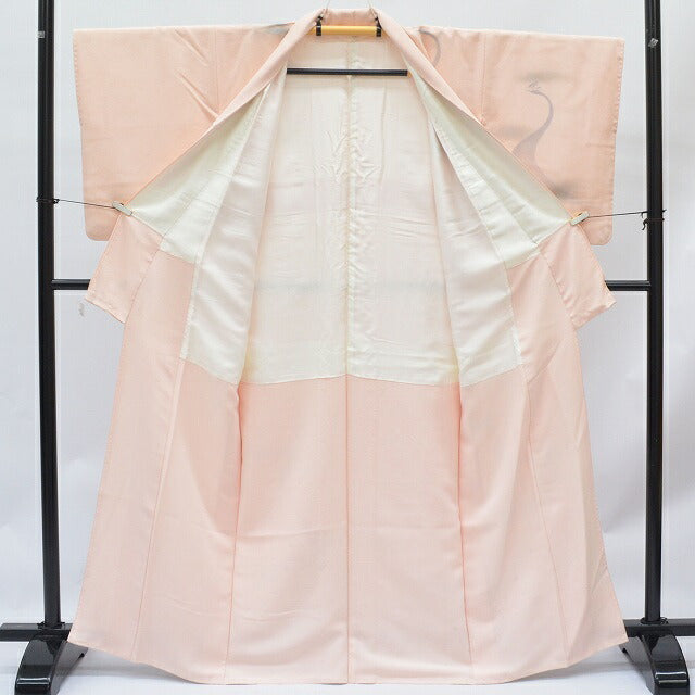 Vintage Japanese Kimono | Houmongi | Pink Silk | Bird Pattern | Petite Size S | Sustainable | qq1922b