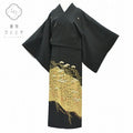 黒留袖 身丈151.2cm 裄丈63.5cm 正絹 S 黒 松文様 qq1996b