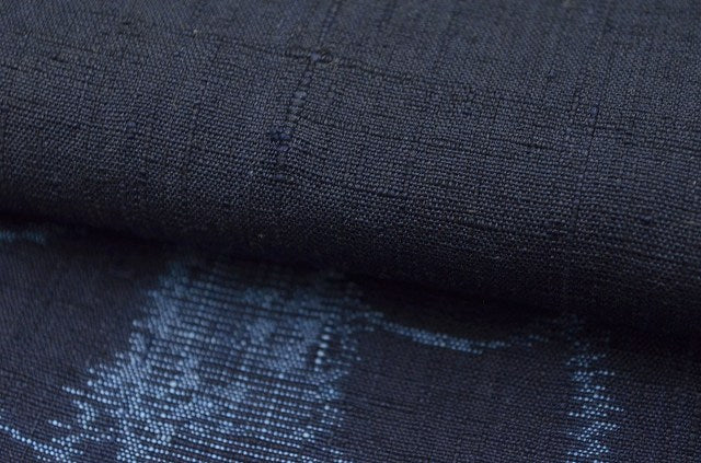 Vintage Japanese Kimono | Mawata Tsumugi | Navy Silk | Figure Pattern | UNESCO Heritage | Size M | Sustainable | qq2118b