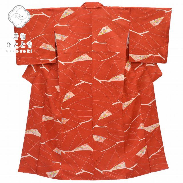 小紋 身丈151.5cm 裄丈69cm 正絹 S 花文様 qq2186b