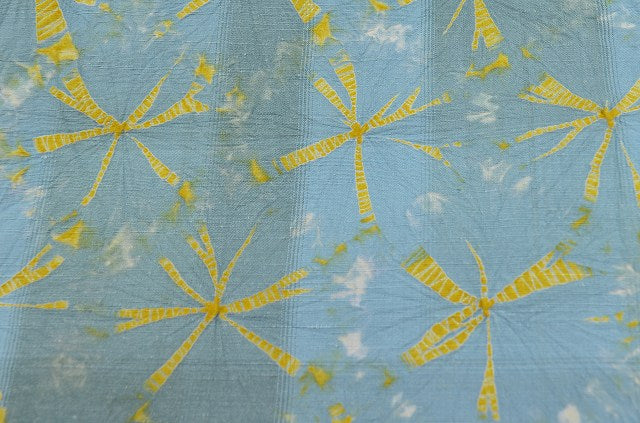 Vintage Japanese Kimono | Komon | Blue Silk | Janome-shibori Pattern | Unlined | Size L | Sustainable | qq2210b