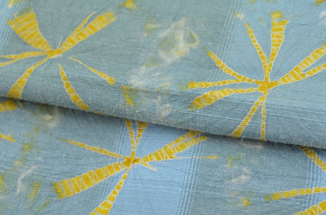 Vintage Japanese Kimono | Komon | Blue Silk | Janome-shibori Pattern | Unlined | Size L | Sustainable | qq2210b