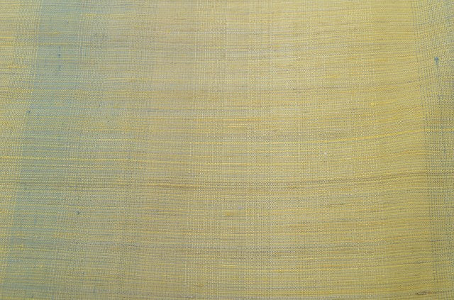 Vintage Japanese Kimono | Tsumugi | Yellow Green Silk | Bokashi Stripe | Size M | Sustainable | qq2218b