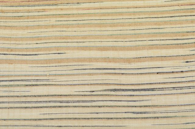 Vintage Japanese Kimono | Tsumugi | Beige Silk | Stripe Pattern | Size L | Sustainable | qq2231b