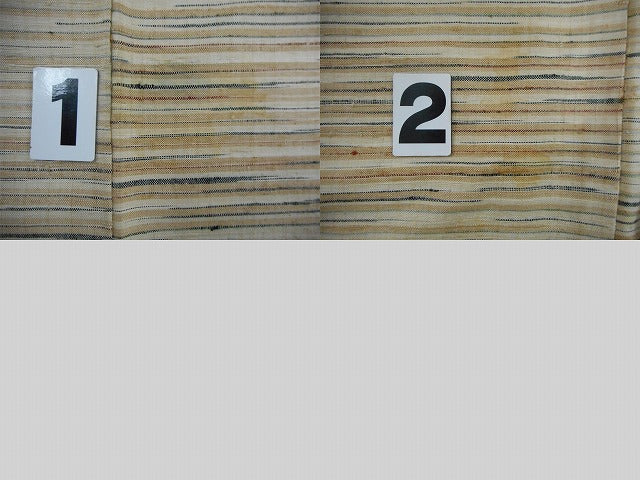 Vintage Japanese Kimono | Tsumugi | Beige Silk | Stripe Pattern | Size L | Sustainable | qq2231b