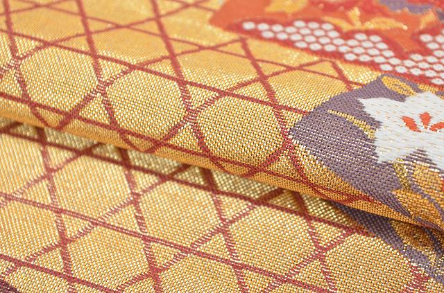 Vintage Japanese Obi | Japanese Fukuro Obi Belt | Gold Silk | Classical Pattern | Formal | Sustainable | rr0015b