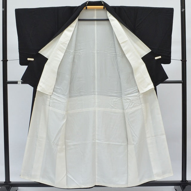 Vintage Japanese Kimono | Black Tomesode Kimono | 100% Silk | Five Family Crests | Wedding | Size SS | Sustainable | rr0018b