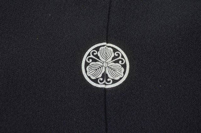 Vintage Japanese Kimono | Black Tomesode Kimono | 100% Silk | Five Family Crests | Wedding | Size SS | Sustainable | rr0018b