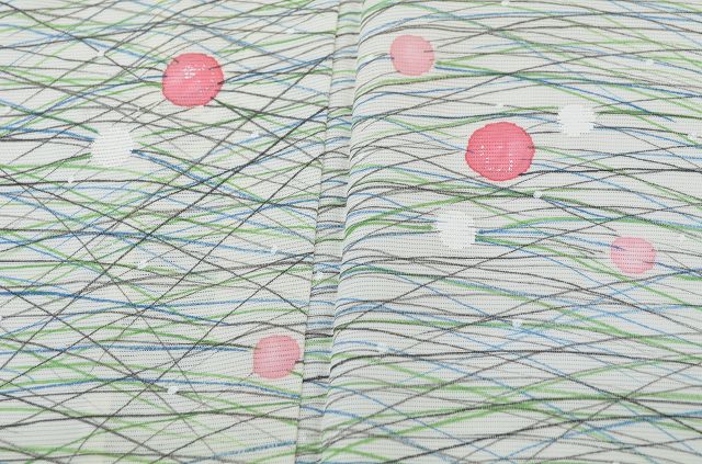 Vintage Japanese Kimono | Tsukesage Kimono | White Silk Ro | Abstract Pattern | Summer | Size M | Sustainable | rr0158b