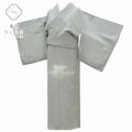 Vintage Japanese Kimono | Tsukesage Kimono | Gray Silk Ro | Botanical Embroidery | One Crest | Unused | Sustainable | rr0183b