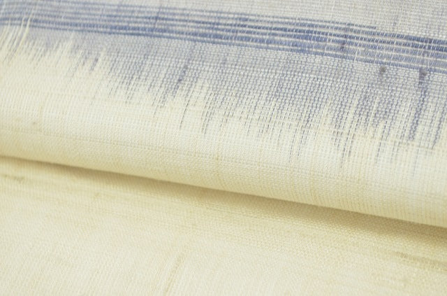 Vintage Japanese Obi | Summer Fukuro Obi | Cream Silk Linen | Geometric Pattern | Casual | Sustainable | rr0199b