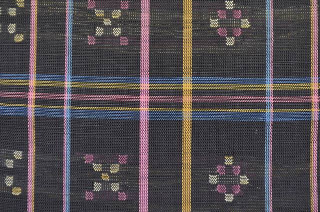 Vintage Japanese Obi | Summer Nagoya Obi | Black Silk Ro | Stripe Pattern | Casual | Sustainable | rr0309b