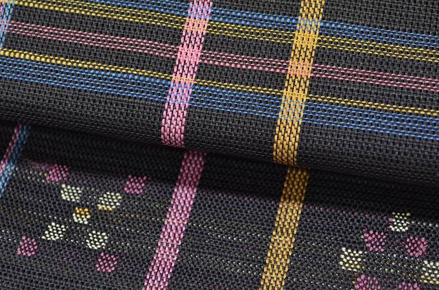 Vintage Japanese Obi | Summer Nagoya Obi | Black Silk Ro | Stripe Pattern | Casual | Sustainable | rr0309b