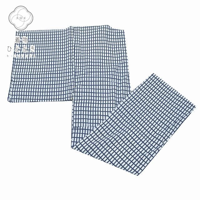 Vintage Japanese Yukata | Men's Yukata | White Cotton | Lattice Pattern | Classic | Size S | Sustainable | rr0319b