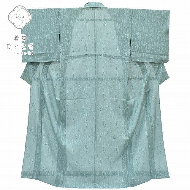 Vintage Japanese Kimono | Komon Kimono | Green Silk Sha | Geometric Pattern | Summer | Size S | Sustainable | rr0331b