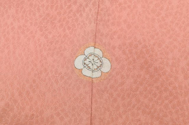 Vintage Japanese Kimono | Iro-Muji Kimono | Pink Orange Silk | One Crest | Size M | Sustainable | rr0365b