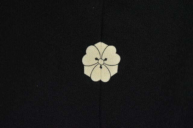 Vintage Japanese Kimono | Black Tomesode Kimono | Silk | Five Family Crests | Festival Pattern | Size L | Sustainable | rr0424b