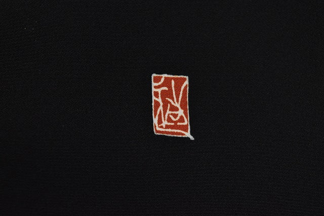 Vintage Japanese Kimono | Black Tomesode Kimono | Silk | Five Family Crests | Festival Pattern | Size L | Sustainable | rr0424b