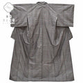 Vintage Japanese Kimono | Oshima Tsumugi Kimono | Brown Silk | Stripe Pattern | Mud-dyed | Size M | Sustainable | rr0522b