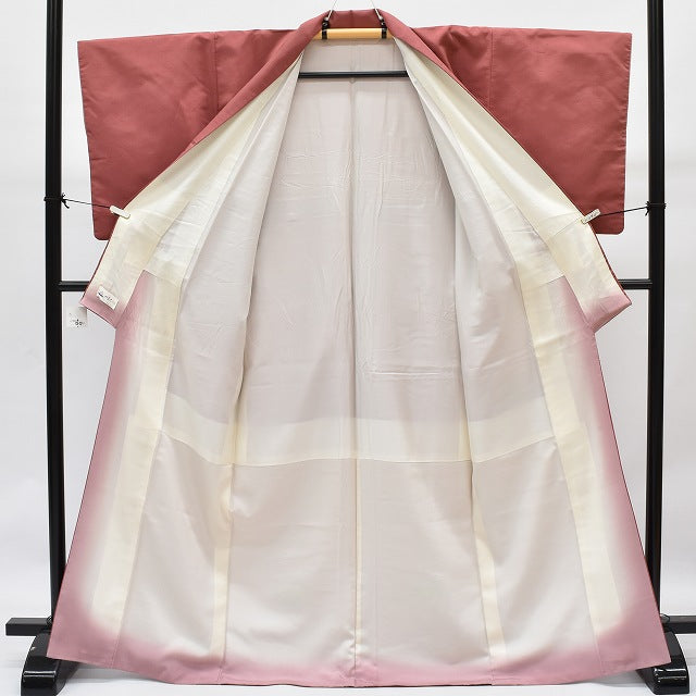 Vintage Japanese Kimono | Tsumugi Kimono | Pink Brown Silk | Vessel Pattern | Size M-L | Sustainable | rr0561b