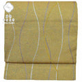 Vintage Japanese Obi | Kyo-Bukuro Obi | Brown Synthetic | Wavy Stripe Pattern | Casual | Sustainable | rr0624b