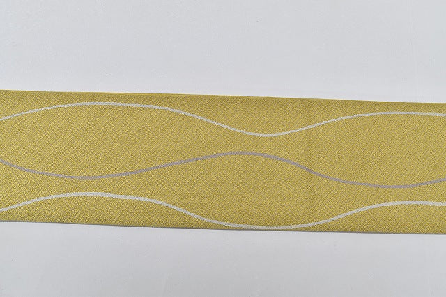 Vintage Japanese Obi | Kyo-Bukuro Obi | Brown Synthetic | Wavy Stripe Pattern | Casual | Sustainable | rr0624b