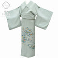 Vintage Japanese Kimono | Iro-Tomesode Kimono | Green Silk | Four Seasons Floral | One Crest | Size M-L | Sustainable | rr0640b