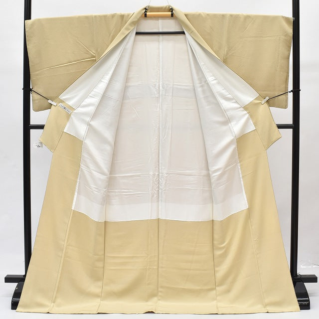 Vintage Japanese Kimono | Tsukesage Kimono | Beige Silk | Floral Pattern | Tall Size LL | Sustainable | rr0678b