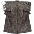 Vintage Japanese Kimono | Oshima Tsumugi Kimono | Brown Silk | Floral Pattern | Mud-dyed | Size S | Sustainable | rr0680b