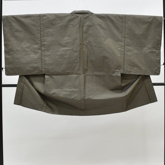 Vintage Japanese Kimono | Men's Kimono & Haori Ensemble | Oshima Tsumugi Silk | Brown Stripe | Sustainable | rr0744b