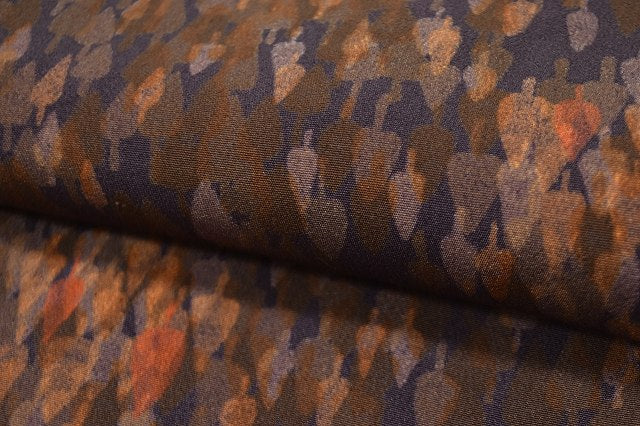 Vintage Japanese Obi | Komon Kimono & Nagoya Obi Set | Brown Silk | Tree Pattern | Size SS-L | Sustainable | rr0791b
