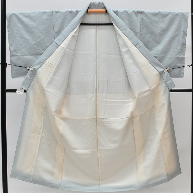 Vintage Japanese Kimono | Men's Yuki Tsumugi Kimono | Light Blue Silk | Premium | Sustainable | rr0873b