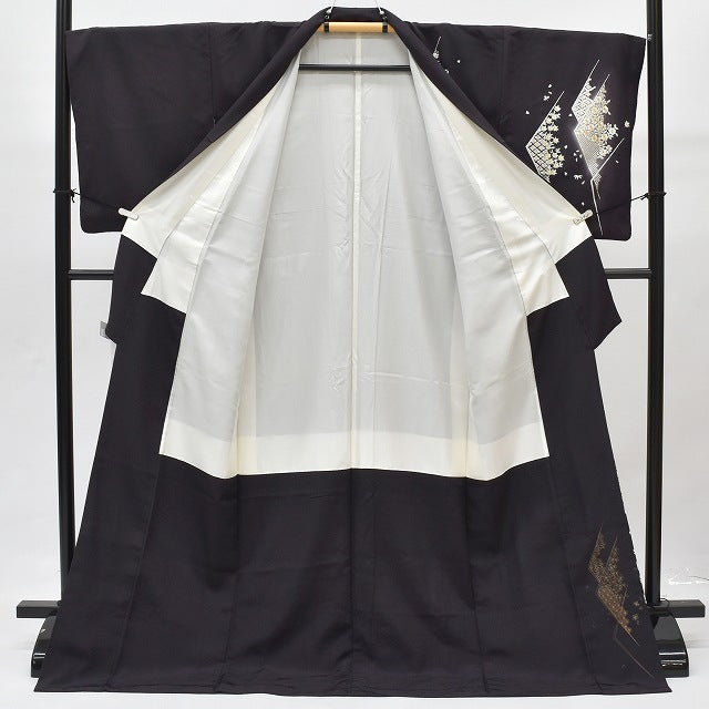 Vintage Japanese Kimono | Houmongi Kimono | Purple Silk | Shippo Floral Embroidery | Size LL-L | Sustainable | rr0877a57