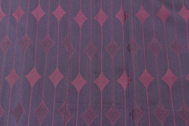 Vintage Japanese Kimono | Silk Rain Coat | Purple | Diamond Stripe Pattern | Long | Sustainable | rr0881b