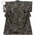 Vintage Japanese Kimono | Oshima Tsumugi Kimono | Brown Silk | Lattice Floral Pattern | Mud-dyed | Size M | Sustainable | rr0933b