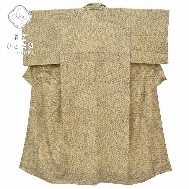 Vintage Japanese Kimono | Komon Kimono | Light Brown Silk Crepe | Basket Weave Pattern | Size S | Sustainable | rr0946b