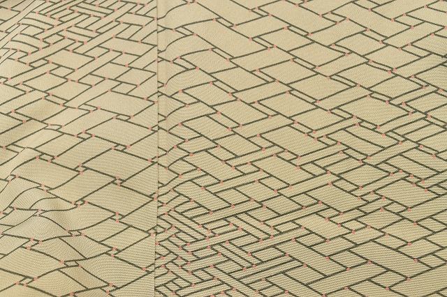 Vintage Japanese Kimono | Komon Kimono | Light Brown Silk Crepe | Basket Weave Pattern | Size S | Sustainable | rr0946b
