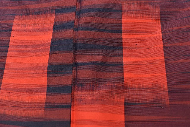 Vintage Japanese Kimono | Tsumugi Kimono | Red Silk | Kasumi Cloud Pattern | Size M | Sustainable | rr0952b