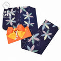 Vintage Japanese Yukata | Women's Yukata & Pre-tied Obi Set | Navy Cotton | Floral Pattern | Size SS | Sustainable | rr0981b