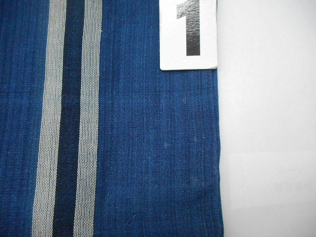 Vintage Japanese Kimono | Summer Komon Kimono | Navy Silk Linen | Stripe Pattern | Size SS | Sustainable | rr1013b