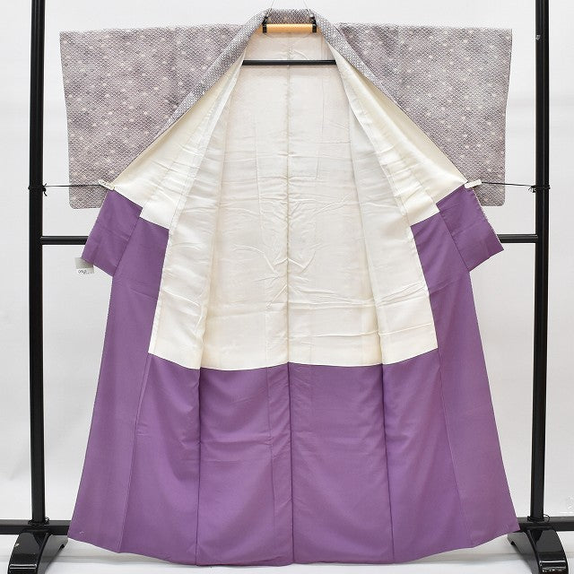 Vintage Japanese Obi | Komon Kimono & Nagoya Obi Set | Purple Silk | Seigaiha Pattern | Size S-L | Sustainable | rr1018b