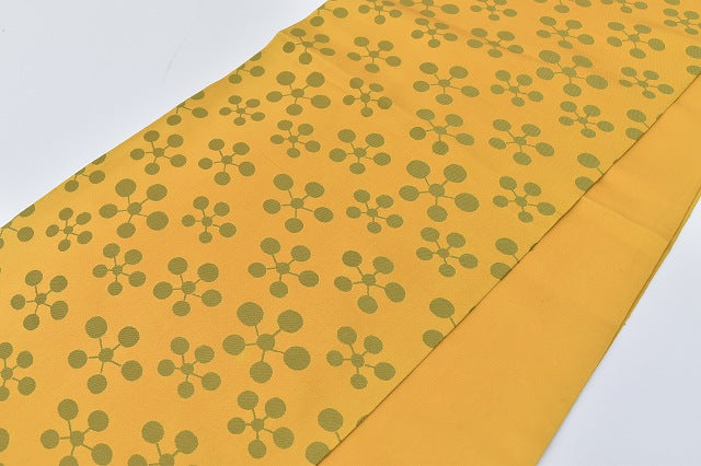 Vintage Japanese Obi | Fukuro Obi | Yellow Silk | Geometric Pattern | Kawashima Ori Nishijin | Sustainable | rr1027b