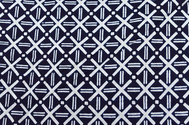 Vintage Japanese Yukata | Men's Yukata | Navy Cotton | Diamond Pattern | Chusen Dyed | Size M | Sustainable | rr1118b