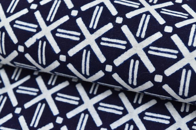 Vintage Japanese Yukata | Men's Yukata | Navy Cotton | Diamond Pattern | Chusen Dyed | Size M | Sustainable | rr1118b