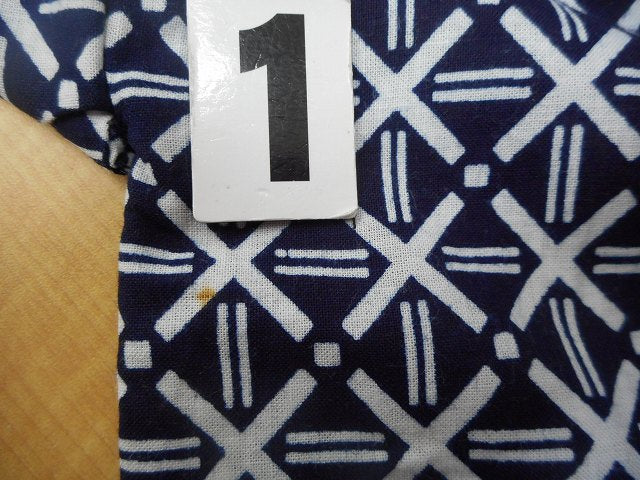 Vintage Japanese Yukata | Men's Yukata | Navy Cotton | Diamond Pattern | Chusen Dyed | Size M | Sustainable | rr1118b