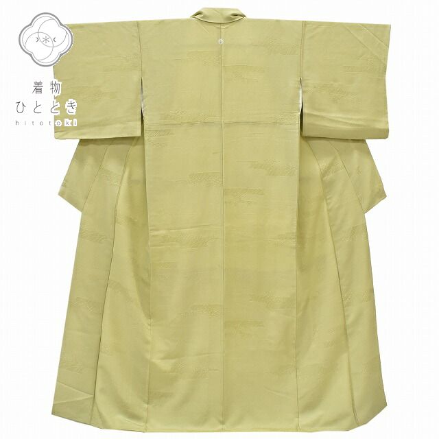 Vintage Japanese Kimono | Iro-Muji Kimono | Olive Green Silk Crepe | One Crest | Size M | Sustainable | rr1133b