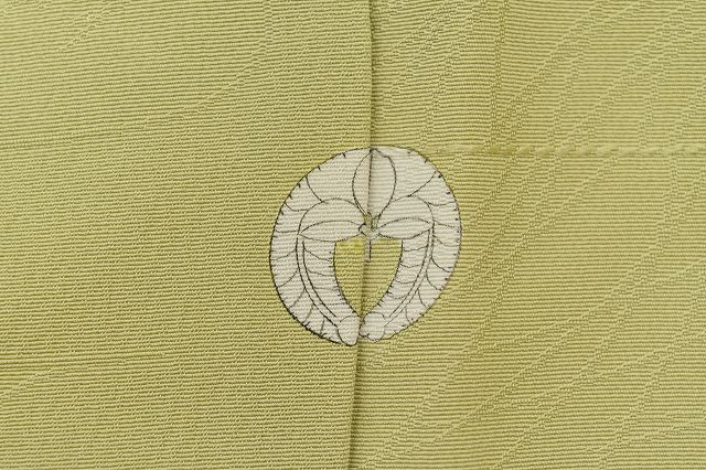 Vintage Japanese Kimono | Iro-Muji Kimono | Olive Green Silk Crepe | One Crest | Size M | Sustainable | rr1133b