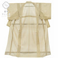 Vintage Japanese Kimono | Summer Tsumugi Kimono | Brown Silk | Geometric Pattern | Size M | Sustainable | rr1147b